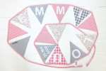 Mobile Preview: wimpelkette rosa grau mit Wunschtext